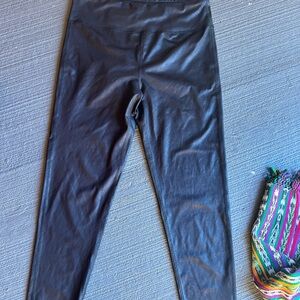 Women's Black Faux Leather Leggings